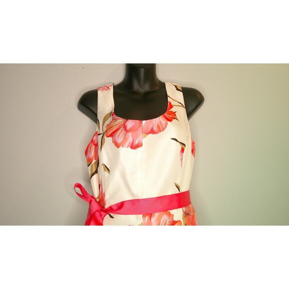 Annalee + Hope Women's 14 Sleeveless Floral Dress White, Pink Floral - Picture 4 of 8